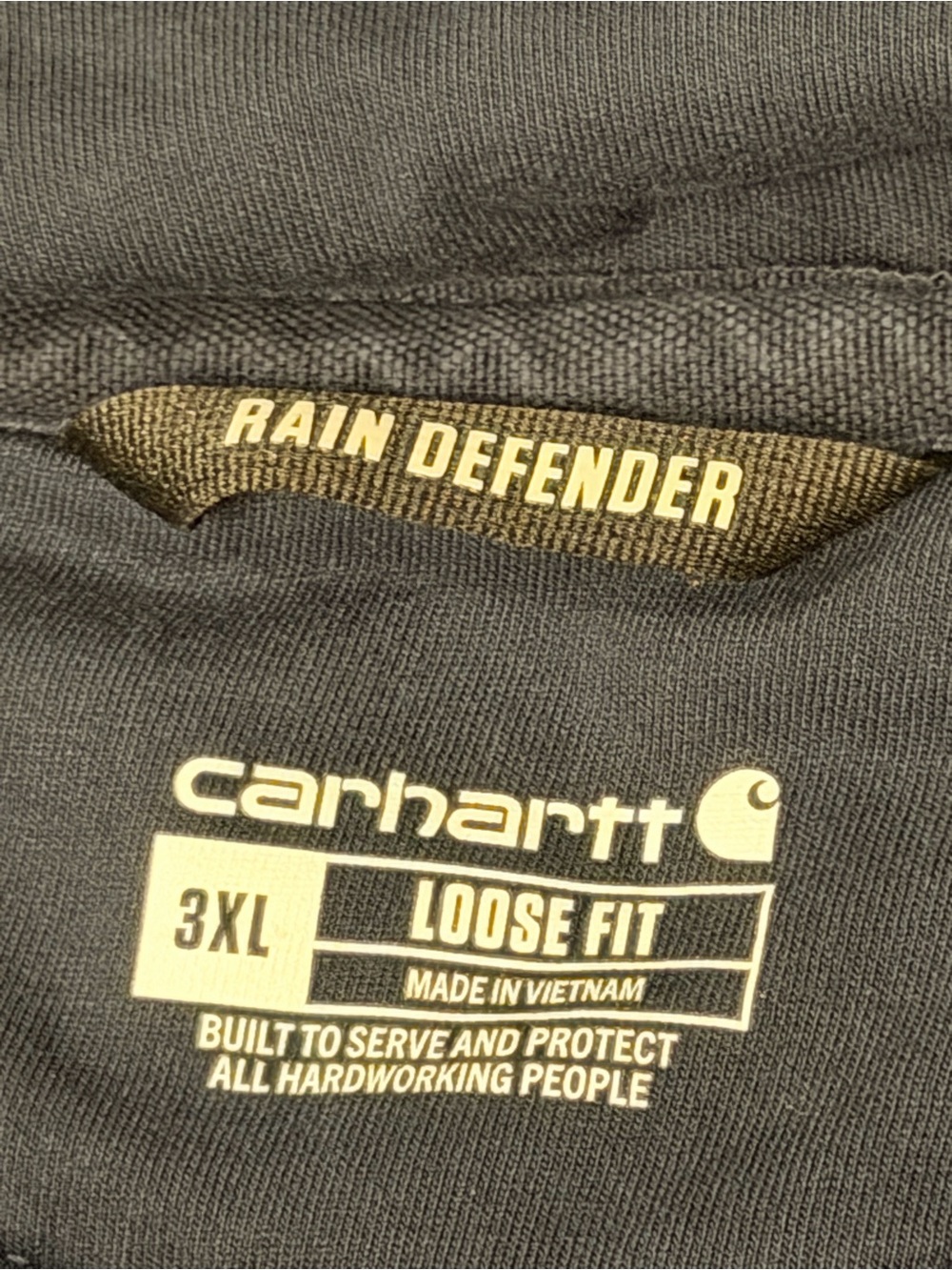 Carhartt Rain Defender Navy Quarter-Zip Hooded Sweatshirt - Picture 9 of 9
